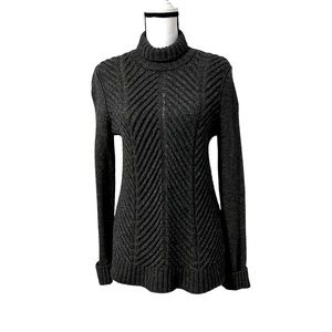 Vince Wool Yak Chevron Knit Turtleneck Sweater